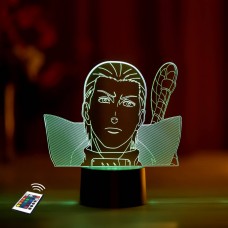 3D ночник "Хидан"(УВЕЛИЧЕННОЕ ИЗОБРАЖЕНИЕ) подарочная упаковка + 16 цветов + пульт ДУ + сетевой адаптер + батарейки (3ААА) 3DTOYSLAMP
