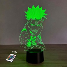 3D ночник "Наруто"(УВЕЛИЧЕННОЕ ИЗОБРАЖЕНИЕ) подарочная упаковка + 16 цветов + пульт ДУ + сетевой адаптер + батарейки (3ААА) 3DTOYSLAMP
