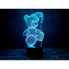 Сменная пластина для 3D светильников "Мишка (новогодний)" 3DTOYSLAMP