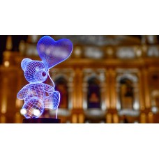 Сменная пластина для 3D ламп "Мишка с шариком"   3DTOYSLAMP