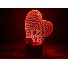 Сменная пластина для 3D Светильников "Сердце LOVE" 3DTOYSLAMP