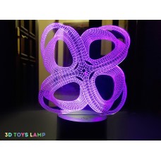 3D Ночник "Инфинито"(УВЕЛИЧЕННОЕ ИЗОБРАЖЕНИЕ) подарочная упаковка + 16 цветов + пульт ДУ + сетевой адаптер + батарейки (3ААА) 3DTOYSLAMP