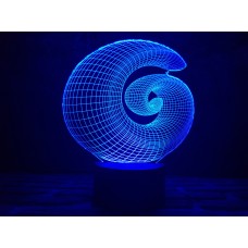 3D ночник "Спираль"(УВЕЛИЧЕННОЕ ИЗОБРАЖЕНИЕ) подарочная упаковка + 16 цветов + пульт ДУ + сетевой адаптер + батарейки (3ААА) 3DTOYSLAMP