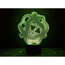 3D светильник "Онис"(УВЕЛИЧЕННОЕ ИЗОБРАЖЕНИЕ) подарочная упаковка + 16 цветов + пульт ДУ + сетевой адаптер + батарейки (3ААА) 3DTOYSLAMP