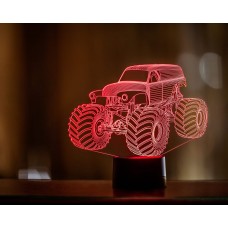 3D светильник "Автомобиль 38"(УВЕЛИЧЕННОЕ ИЗОБРАЖЕНИЕ) подарочная упаковка + 16 цветов + пульт ДУ + сетевой адаптер + батарейки (3ААА) 3DTOYSLAMP