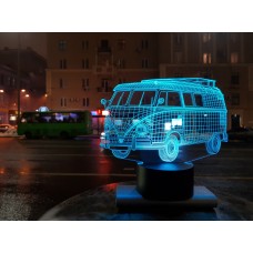 3D Светильник " Автомобиль 8"(УВЕЛИЧЕННОЕ ИЗОБРАЖЕНИЕ) подарочная упаковка + 16 цветов + пульт ДУ + сетевой адаптер + батарейки (3ААА)3DTOYSLAMP