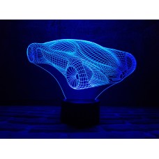 3D ночник "Автомобиль 7"(УВЕЛИЧЕННОЕ ИЗОБРАЖЕНИЕ) подарочная упаковка + 16 цветов + пульт ДУ + сетевой адаптер + батарейки (3ААА) 3D TOYSLAMP