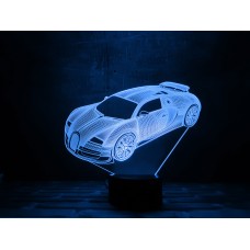 3D светильник "Автомобиль 5"(УВЕЛИЧЕННОЕ ИЗОБРАЖЕНИЕ) подарочная упаковка + 16 цветов + пульт ДУ + сетевой адаптер + батарейки (3ААА) 3DTOYSLAMP