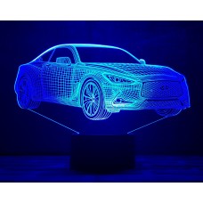3D светильник  "Автомобиль 21"(УВЕЛИЧЕННОЕ ИЗОБРАЖЕНИЕ) подарочная упаковка + 16 цветов + пульт ДУ + сетевой адаптер + батарейки (3ААА) 3DTOYSLAMP