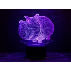 3D ночник "Дог Мог"(УВЕЛИЧЕННОЕ ИЗОБРАЖЕНИЕ) подарочная упаковка + 16 цветов + пульт ДУ + сетевой адаптер + батарейки (3ААА) 3DTOYSLAMP