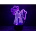 Ночник 3D "My Little Pony"(УВЕЛИЧЕННОЕ ИЗОБРАЖЕНИЕ) подарочная упаковка + 16 цветов + пульт ДУ + сетевой адаптер + батарейки (3ААА) 3DTOYSLAMP