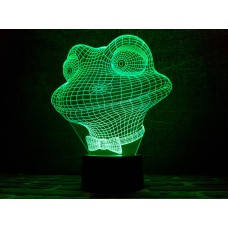 3D ночник "Лягушонок"(УВЕЛИЧЕННОЕ ИЗОБРАЖЕНИЕ) подарочная упаковка + 16 цветов + пульт ДУ + сетевой адаптер + батарейки (3ААА) 3DTOYSLAMP