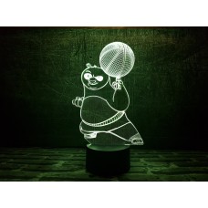 3D ночник "Панда"(УВЕЛИЧЕННОЕ ИЗОБРАЖЕНИЕ) подарочная упаковка + 16 цветов + пульт ДУ + сетевой адаптер + батарейки (3ААА) 3DTOYSLAMP