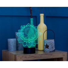 3D светильник "Лотос 2 "(УВЕЛИЧЕННОЕ ИЗОБРАЖЕНИЕ) подарочная упаковка + 16 цветов + пульт ДУ + сетевой адаптер + батарейки (3ААА) 3DTOYSLAMP