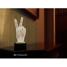 3D светильник "Привет"(УВЕЛИЧЕННОЕ ИЗОБРАЖЕНИЕ) подарочная упаковка + 16 цветов + пульт ДУ + сетевой адаптер + батарейки (3ААА) 3DTOYSLAMP