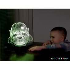 3D ночник "Хотей"(УВЕЛИЧЕННОЕ ИЗОБРАЖЕНИЕ) подарочная упаковка + 16 цветов + пульт ДУ + сетевой адаптер + батарейки (3ААА) 3DTOYSLAMP