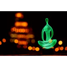 3d светильник "Медитация"(УВЕЛИЧЕННОЕ ИЗОБРАЖЕНИЕ) подарочная упаковка + 16 цветов + пульт ДУ + сетевой адаптер + батарейки (3ААА) 3DTOYSLAMP
