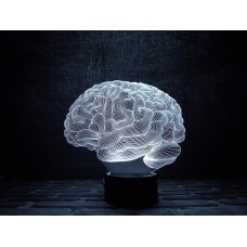 3D ночник "Мозг"(УВЕЛИЧЕННОЕ ИЗОБРАЖЕНИЕ) подарочная упаковка + 16 цветов + пульт ДУ + сетевой адаптер + батарейки (3ААА) 3DTOYSLAMP