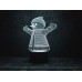 3d светильник "Снеговик" (УВЕЛИЧЕННОЕ ИЗОБРАЖЕНИЕ) подарочная упаковка + 16 цветов + пульт ДУ + сетевой адаптер + батарейки (3ААА)3DTOYSLAMP
