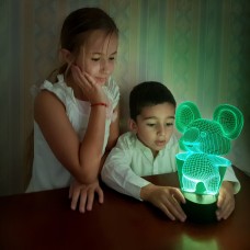 3D ночник "Коала"(УВЕЛИЧЕННОЕ ИЗОБРАЖЕНИЕ) подарочная упаковка + 16 цветов + пульт ДУ + сетевой адаптер + батарейки (3ААА) 3DTOYSLAMP
