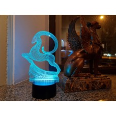 3d светильник "Золотая антилопа"(УВЕЛИЧЕННОЕ ИЗОБРАЖЕНИЕ) подарочная упаковка + 16 цветов + пульт ДУ + сетевой адаптер + батарейки (3ААА) 3DTOYSLAMP