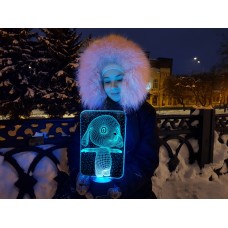 3D ночник  "Зайка"(УВЕЛИЧЕННОЕ ИЗОБРАЖЕНИЕ) подарочная упаковка + 16 цветов + пульт ДУ + сетевой адаптер + батарейки (3ААА) 3DTOYSLAMP