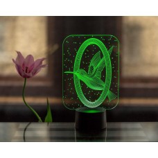 3D светильник "Колибри"(УВЕЛИЧЕННОЕ ИЗОБРАЖЕНИЕ) подарочная упаковка + 16 цветов + пульт ДУ + сетевой адаптер + батарейки (3ААА) 3DTOYSLAMP