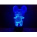 3D ночник "Коала"(УВЕЛИЧЕННОЕ ИЗОБРАЖЕНИЕ) подарочная упаковка + 16 цветов + пульт ДУ + сетевой адаптер + батарейки (3ААА) 3DTOYSLAMP