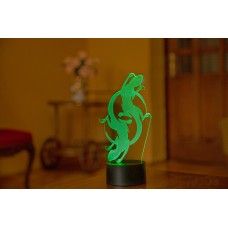 3D светильник "Саламандра" (УВЕЛИЧЕННОЕ ИЗОБРАЖЕНИЕ) подарочная упаковка + 16 цветов + пульт ДУ + сетевой адаптер + батарейки (3ААА)3DTOYSLAMP