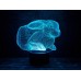 3D ночник "Кролик 2"(УВЕЛИЧЕННОЕ ИЗОБРАЖЕНИЕ) подарочная упаковка + 16 цветов + пульт ДУ + сетевой адаптер + батарейки (3ААА) 3DTOYSLAMP