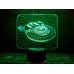 3D ночник "Космический корабль"УВЕЛИЧЕННОЕ ИЗОБРАЖЕНИЕ) подарочная упаковка + 16 цветов + пульт ДУ + сетевой адаптер + батарейки (3ААА) 3DTOYSLAMP