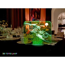 3D лампа "Космический корабль 4"  (УВЕЛИЧЕННОЕ ИЗОБРАЖЕНИЕ) подарочная упаковка + 16 цветов + пульт ДУ + сетевой адаптер + батарейки (3ААА) 3DTOYSLAMP