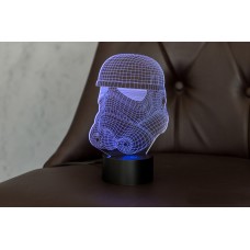 3d ночник "Штурмовик"(УВЕЛИЧЕННОЕ ИЗОБРАЖЕНИЕ) подарочная упаковка + 16 цветов + пульт ДУ + сетевой адаптер + батарейки (3ААА) 3DTOYSLAMP
