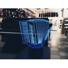 3D ночник "Баян"(УВЕЛИЧЕННОЕ ИЗОБРАЖЕНИЕ) подарочная упаковка + 16 цветов + пульт ДУ + сетевой адаптер + батарейки (3ААА) 3DTOYSLAMP