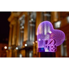 3D светильник "Сердце LOVE" (УВЕЛИЧЕННОЕ ИЗОБРАЖЕНИЕ) подарочная упаковка + 16 цветов + пульт ДУ + сетевой адаптер + батарейки (3ААА) 3DTOYSLAMP 3D светильник "Сердце LOVE" (УВЕЛИЧЕННОЕ ИЗОБРАЖЕНИЕ) подарочная упаковка + 16 цветов + пульт ДУ + сетевой адаптер + батарейки (3ААА) 3DTOYSLAMP