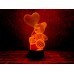 Ночник 3D "Мишка с шариком" (УВЕЛИЧЕННОЕ ИЗОБРАЖЕНИЕ) подарочная упаковка + 16 цветов + пульт ДУ + сетевой адаптер + батарейки (3ААА)  3DTOYSLAMP