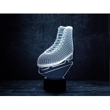 3D лампа "Фигурное катание"(УВЕЛИЧЕННОЕ ИЗОБРАЖЕНИЕ) подарочная упаковка + 16 цветов + пульт ДУ + сетевой адаптер + батарейки (3ААА) 3DTOYSLAMP