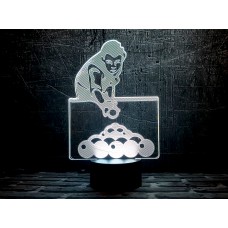 3D светильник "Бильярд" (УВЕЛИЧЕННОЕ ИЗОБРАЖЕНИЕ) подарочная упаковка + 16 цветов + пульт ДУ + сетевой адаптер + батарейки (3ААА)3DTOYSLAMP