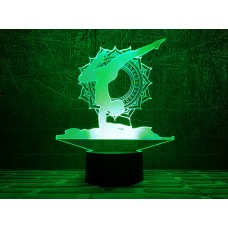 3D светильник-ночник  "Йога 2"(УВЕЛИЧЕННОЕ ИЗОБРАЖЕНИЕ) подарочная упаковка + 16 цветов + пульт ДУ + сетевой адаптер + батарейки (3ААА) 3DTOYSLAMP