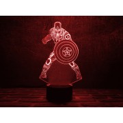 3D  ночник  "Капитан Америка 3"(УВЕЛИЧЕННОЕ ИЗОБРАЖЕНИЕ) подарочная упаковка + 16 цветов + пульт ДУ + сетевой адаптер + батарейки (3ААА) 3DTOYSLAMP