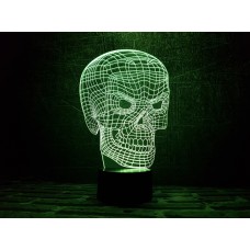 3D ночник "Череп 3"(УВЕЛИЧЕННОЕ ИЗОБРАЖЕНИЕ) подарочная упаковка + 16 цветов + пульт ДУ + сетевой адаптер + батарейки (3ААА) 3DTOYSLAMP
