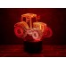 3D светильник "Трактор"(УВЕЛИЧЕННОЕ ИЗОБРАЖЕНИЕ) подарочная упаковка + 16 цветов + пульт ДУ + сетевой адаптер + батарейки (3ААА) 3DTOYSLAMP