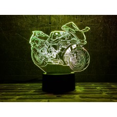 3D Светильник "Мотоцикл 8"(УВЕЛИЧЕННОЕ ИЗОБРАЖЕНИЕ) подарочная упаковка + 16 цветов + пульт ДУ + сетевой адаптер + батарейки (3ААА) 3DTOYSLAMP
