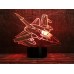 3D светильник "Самолет 5"(УВЕЛИЧЕННОЕ ИЗОБРАЖЕНИЕ) подарочная упаковка + 16 цветов + пульт ДУ + сетевой адаптер + батарейки (3ААА) 3DTOYSLAMP