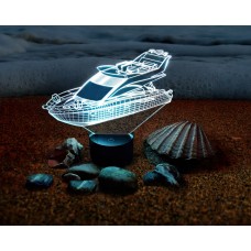 3D светильник "Яхта"(УВЕЛИЧЕННОЕ ИЗОБРАЖЕНИЕ) подарочная упаковка + 16 цветов + пульт ДУ + сетевой адаптер + батарейки (3ААА) 3DTOYSLAMP