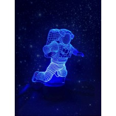3D светильник ночник "Космонавт 2"(УВЕЛИЧЕННОЕ ИЗОБРАЖЕНИЕ) подарочная упаковка + 16 цветов + пульт ДУ + сетевой адаптер + батарейки (3ААА) 3DTOYSLAMP